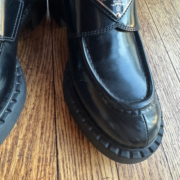 Prada platform leather loafers size 37.5 - Picture 10 of 14